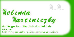 melinda martiniczky business card